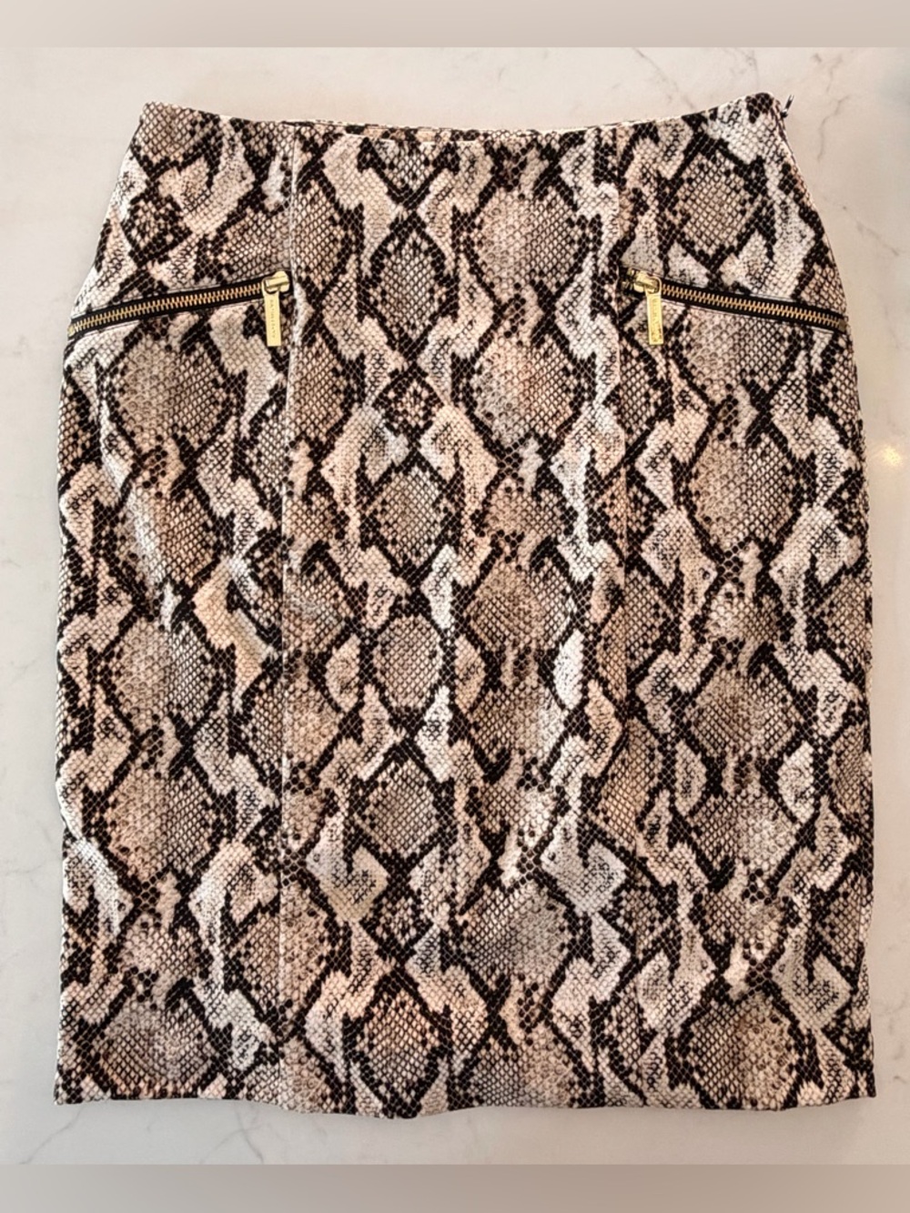 Michael Kors Snakeskin Print Pencil Mini Skirt. Size 2